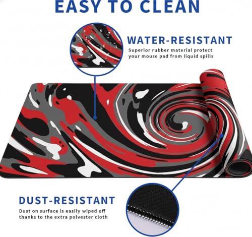 Image of Saco XXL Gaming Mouse Pad for PC - Large Desk Mat 900x400x3mm, Extended Non-Slip Rubber Base, Waterproof Surface, Fluid Design, Big Keyboard Mouse Pad for Office & Home Setups