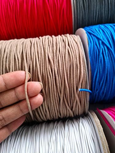 Super soft Round Mask Elastane Elastic 5 Metres Coloured Black White Red Pink Blue Grey Beige 3mm Sewing Elastic Round Elastane (Hot Pink)