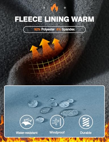 donhobo Damen Gefüttert Winterhose Winddicht Warm Wanderhose Wasserdicht Softshellhose Herbst Winter Outdoorhose Funktionshose (Grau blau, M)