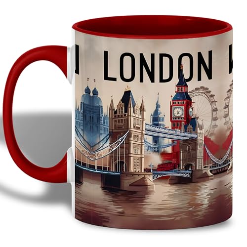 Taza de cerámica con ilustración artística de Londres 11oz miniatura 1