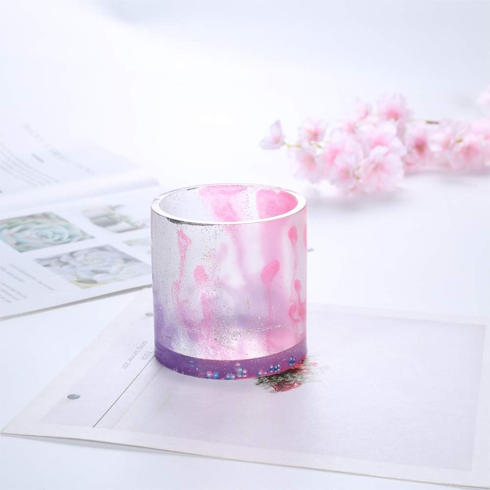 2 Pack Big DIY Cylinder Resin Plant Mold, Internal Diameter 2.95", Internal Depth 2.95", Cylinder Silicone Molds, DIY Flower Pot Molds, Planter Pot Mold, Pen Holder molds
