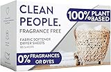 The Clean People Fabric Softener Sheets - Dryer Sheets - Softens & Removes Static Cling - Vegan Laundry Softener, Fragrance Free - Unscented, 120 Pack