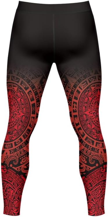 Aztec Men Jiu Jitsu Spats Grappling Tight-fit Compression Leggings for Men MMA BJJ Workout