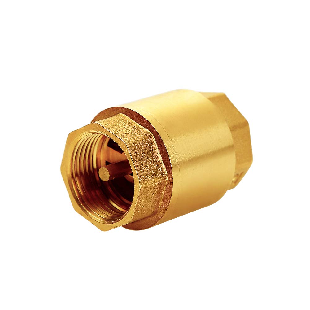 Joywayus Brass Check Valve 1/2" NPT Thread Female One Way Backflow Preventer Check Valves (Pack of 2)