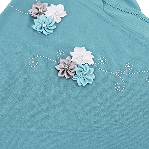 Girls Islamic Flower Hijab Cotton One Piece Muslim Scarf Arab Head Wrap Scarves Full Cover Head Scarf Little Girls Hijab Headpiece Head Wrap Cap Arabian Girl Child Wrap Prayer Turban4