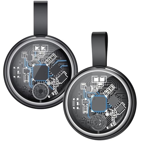2026 New Air Tracker Tag 2 Pack Compatible with Find My (iOS Only), Item Locator Worldwide Tracking for Keys, Wallet, Luggage, Pets (Black), Portable Locator Device