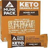 Granola Bar Honey Nut | Munk Pack Low Carb Keto & Plant Based Snacks | Non-GMO | Low Sugar, Erythrit