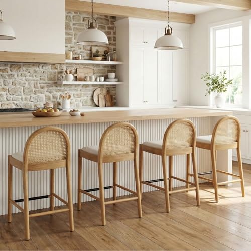 LukeAlon Linen Counter Stools Set of 4