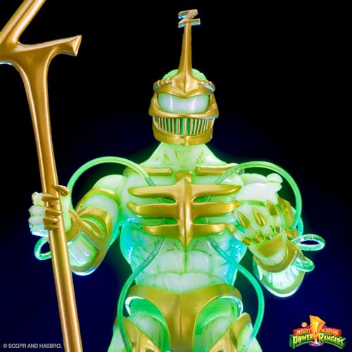 super7 ultimates mighty morphin power rangers lord zedd imperial gold glow - 734 power rangers action figure with accessories