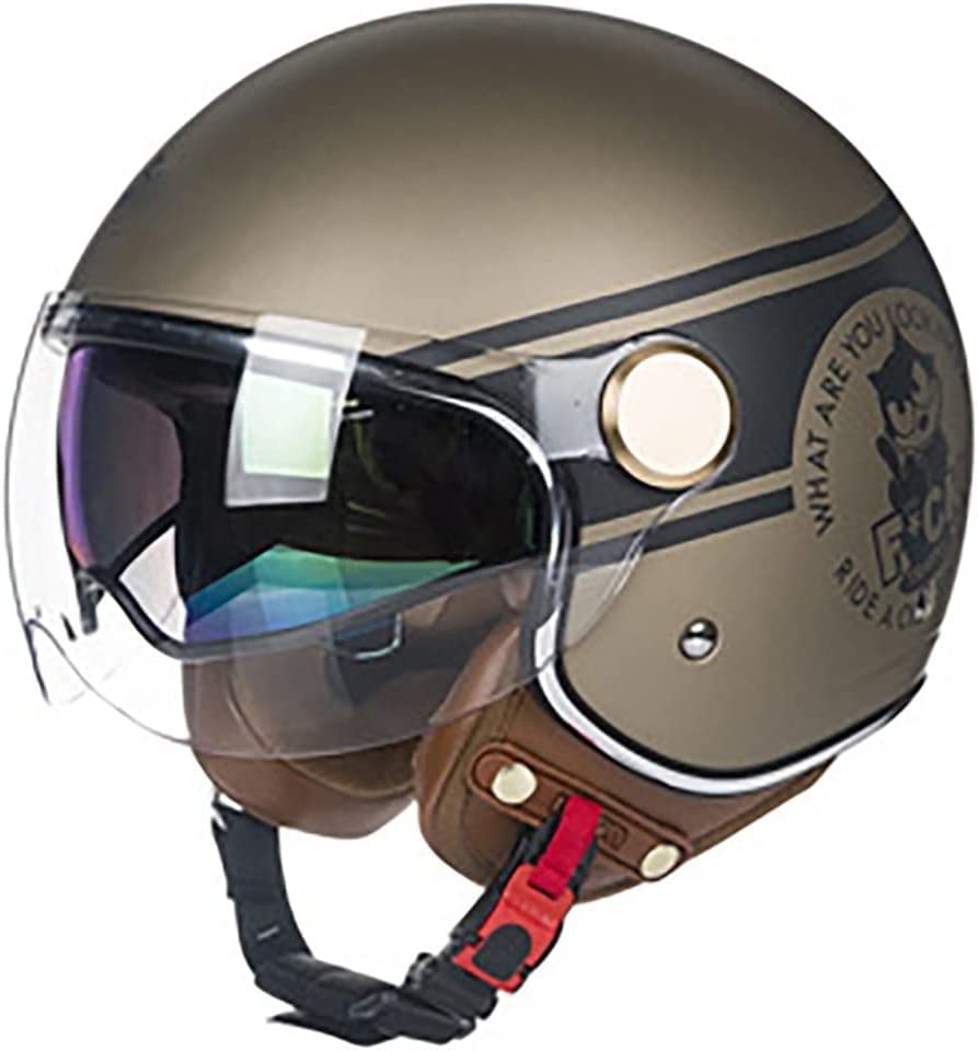 Casque ouvert demi-casque de moto double visière anti-éblouissement pour jeunes