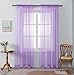 Drape/Panels/Scarves/Treatment Beautiful Sheer Voile Window Elegance Curtains Scarf for Bedroom & Kitchen Fully Stitched and Hemmed, Set of 2 Lavender Purple (Lavender, 84" Inch Long)