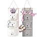 2 Piezas Bolsas Almacenamiento Colgar, Material Impermeable de Algodón y Lino, Bolso Colgante Organizador con 3 Bolsillos, para Dormitorio, Baño, Cocina (Gris y Blanco)