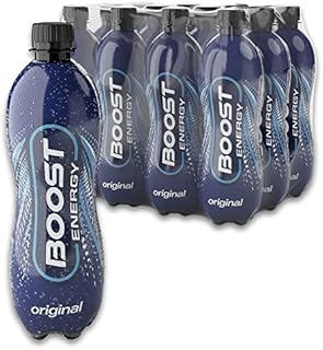 Boost Energy Drink Original Flavour, 500ml Bottles x 12 Pack, Vegan Friendly Great Tasting Energy Boost, Less than 60 kcals, Gluten Free Taurine Carbonated Drink with Added B Vitamins and Caffeine
