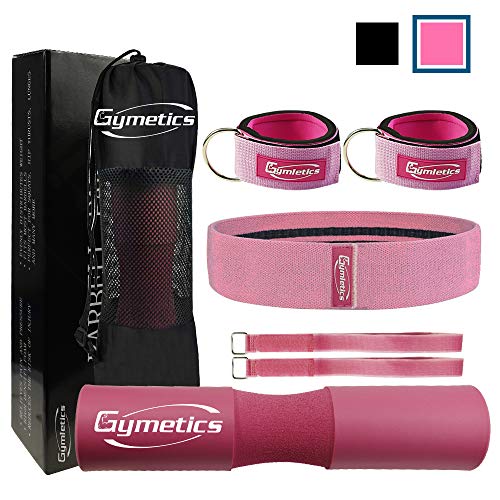 Gymletics Barbell Squat Pad for Standard | Pair of Gym Ankle Straps