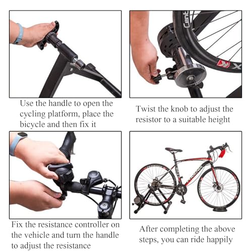 Entrenador de bicicleta magnético KJZQLMZ para ruedas de 26-29 pulgadas, soporte estable de acero para ejercicios interiores miniatura 6