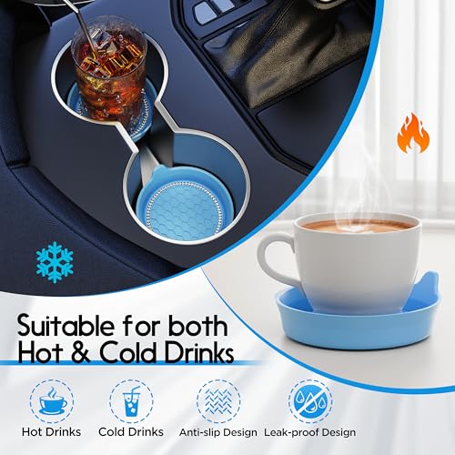Image of Amooca 4-Pack Car Cup Holder Coaster Bling Crystal Rhinestone Car Interior