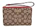 Coach Outline Signature Corner Zip Small Wristlet Khaki True Red F58033
