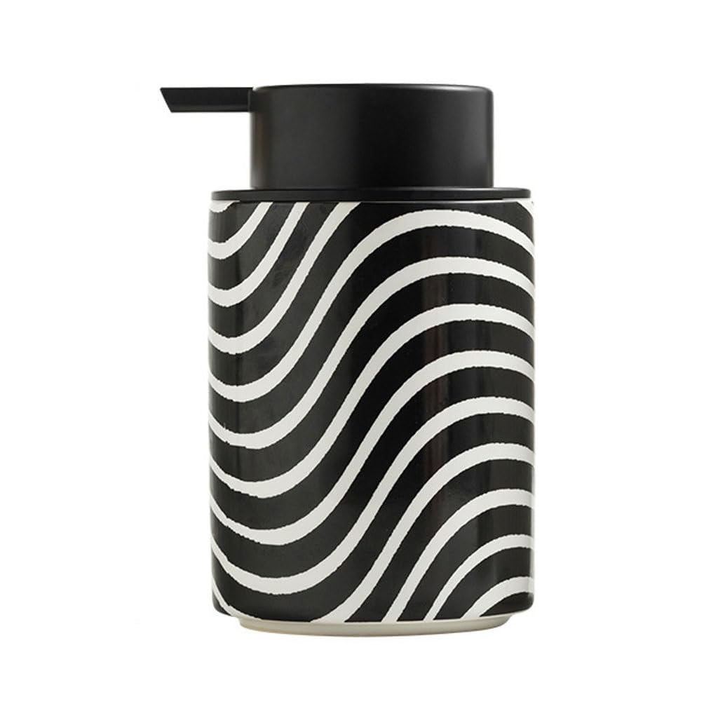 Dozowniki mydła typu push wzór kwiatowy design ceramiczny dozownik balsamu pojemnik na mydło w płynie wielokrotnego użytku dozownik mydła dozownik mydła do łazienki (B)