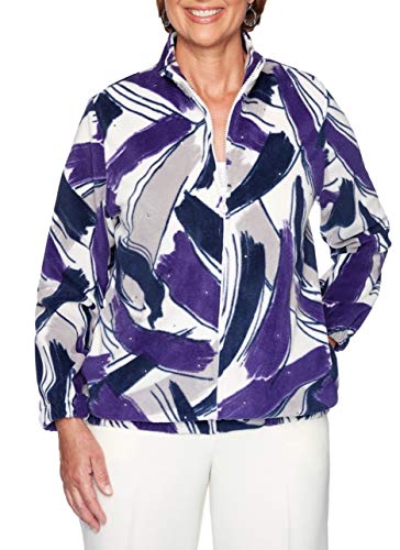 Alfred Dunner Women's Classics Floral Polar Fleece Jacket