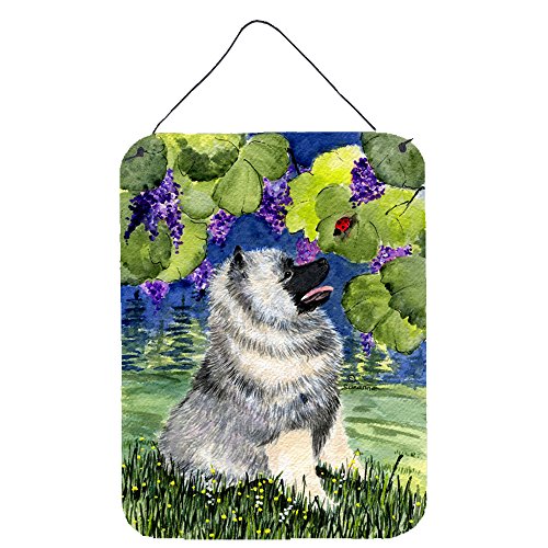 Caroline's Treasures SS8249DS1216 Keeshond Wall or Door Hanging Prints Aluminum Metal Sign Kitchen Wall Bar Bathroom Plaque Home Decor Front Door Plaque, 12x16, Multicolor