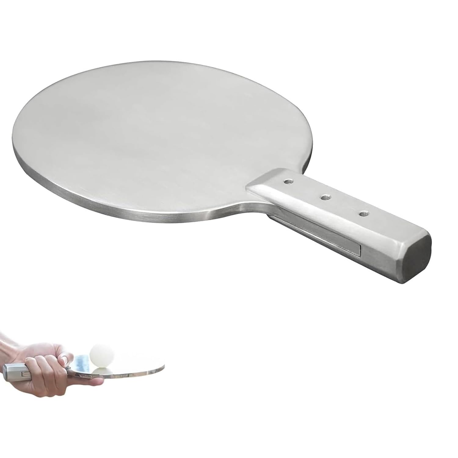XCSCUK Stainless Steel Table Tennis Paddle, 1.6kg Weighted Training Racket, Multi-Angle Training,for Strength Training, Fitness Practice Amateur