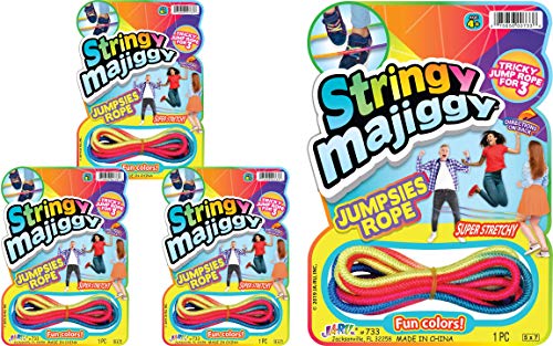 2CHILL Elastic Chinese Jump Rope (3 Skipping Rope) Colorful Stretchy Jumping Rope for Kids & Adults. Outdoor Games, Physical Education Equipment, Party Favor. 733-3s