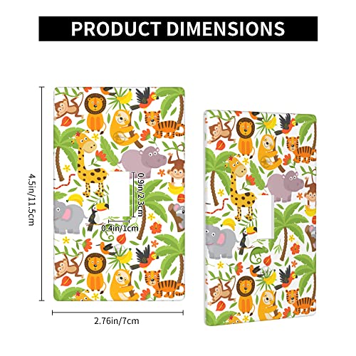 Tgubjgv Jungle Animals Tiger Koala Giraffe Cute Light Switch Cover 1-Gang,Decorative Single Toggle Wall Plate Switch Wallplate Cover Faceplate For Kids Teens Boys Girls Room Decor,4.50 Inch X 2.76"Inch thumb #3