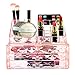 Ikee Design Pink Color Diamond Pattern Jewelry & Cosmetic Storage Display Boxes Two Pieces Set, Cosmetic Jewelry Organizer Makeup Holder, Cosmetic Holder, Cosmetic Organizer for Vanity
