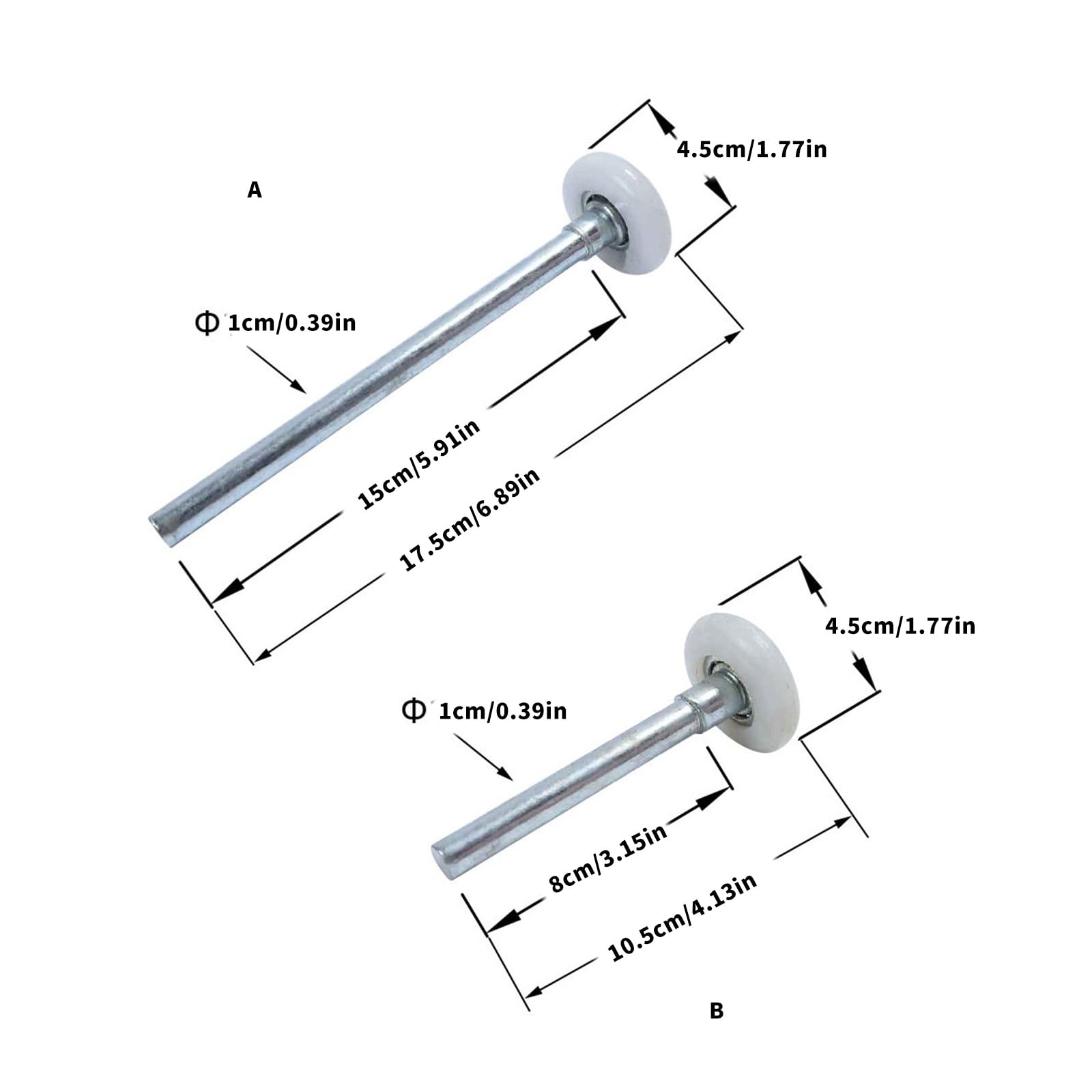 Lot de roues de rechange pour porte de garage - Multi-usage - Acier et nylon - Pour ouvertures de garages - Disques coulissants lisses
