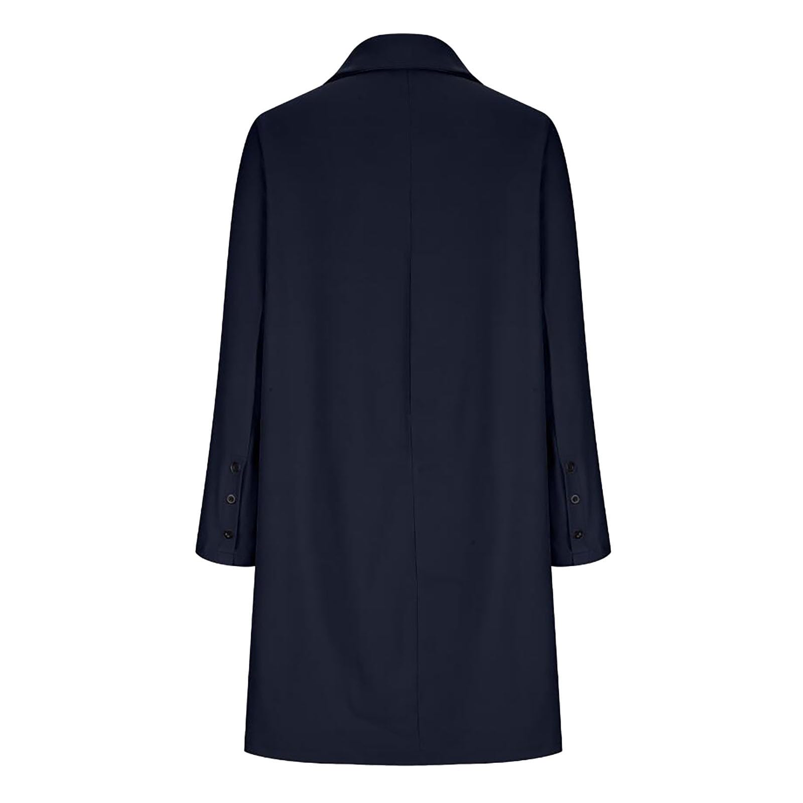 Veste blazer élégante pour femme - Manteau en laine pour femme - Long blazer - Grandes tailles - Trench élégant à revers - Manteau d'hiver en coton - Veste mi-saison avec poches - Coupe-vent - Manteau