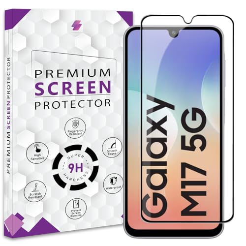 Image of Premium Tempered Glass Screen Protector Guard For Samsung M17 5G (6.7 Inch, Pack of 1) | Edge to Edge Coverage With Easy to installation kit