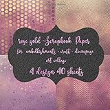rose gold scrapbook paper for embellishments - craft - decoupage - art collage 4 design 40 sheets:...