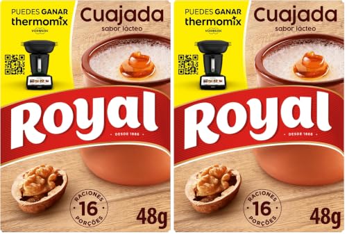 Royal Cuajada Tradicional Azucarada en Polvo 16 Raciones, 48g, 48 gramo, 1 (Paquete de 2)