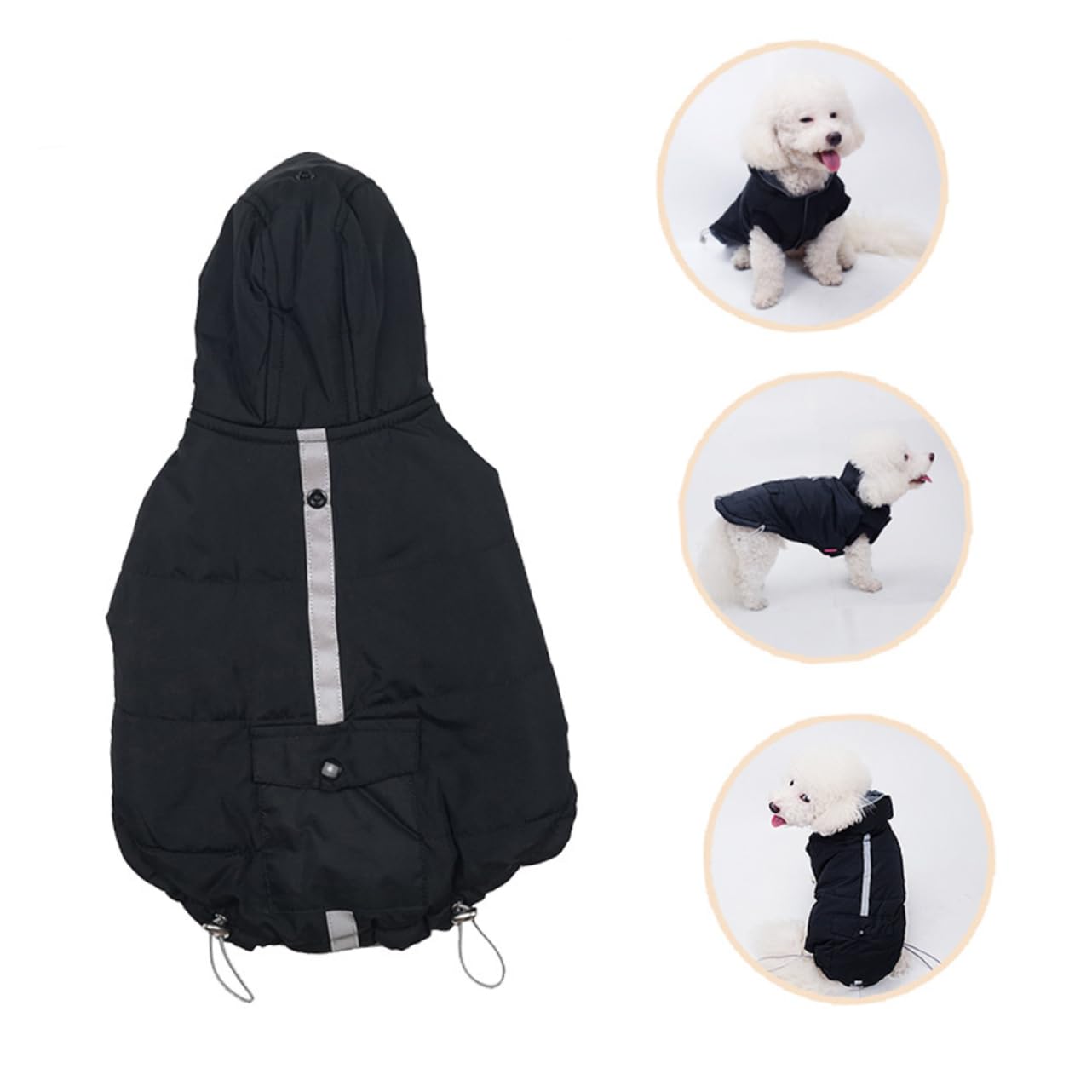 ABOOFAN 3-teilige Hundeweste Zum Warmhalten Baumwollweste Im Dunkeln Leuchtende Jacke Haustier-Schneeanzug Outdoor-hundeweste Größe S Bis L