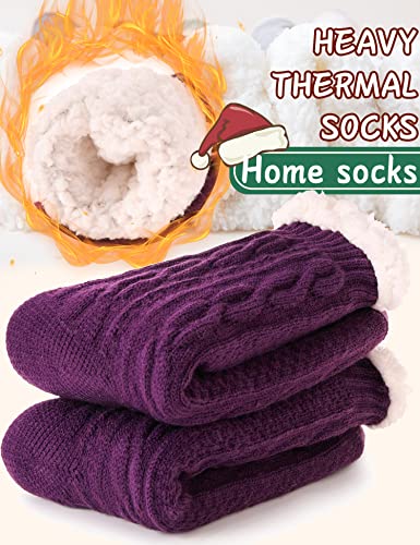 Image of EBMORE Women Slipper Fuzzy Socks Fluffy Cozy Cabin Warm Winter Soft Thick Comfy Fleece Non Slip Home Socks