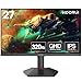 KOORUI Moniteur de jeu 27" - WQHD (2560 x 1440), 320 Hz, 1 ms avec synchronisation adaptative, flou extrême de mouvement faible, HDR400, port HDMI DisplayPort, montage VESA, noir G2721E