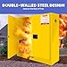 Flammable Storage Cabinet, 30 Gal, Cold-Rolled Steel Flammable Liquid Storage Cabinet, 42.91x18.11x44.1in Explosion Proof with 2 Adjustable Shelves 2 Manual Doors for Industrial Use, Yellow