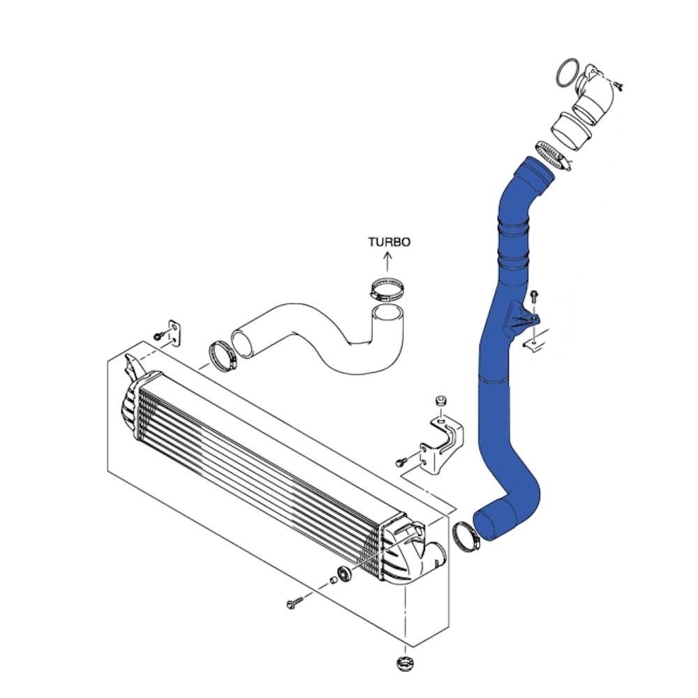 Manguito Intercool compatible con tubo turbo aire Fiat Sedici Suzuki SX4 1.9 1366079j50 sin anillo