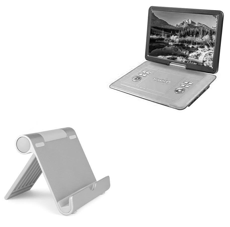 BoxWave Stand and Mount Compatible with Milanix Portable DVD Player (15.4 in) - VersaView Aluminum Stand, Portable, Multi Angle Viewing Sturdy