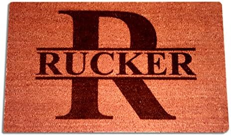 SPLIT LETTER NAME Personalized [Your Name] Coir Fiber Laser Engraved Welcome Doormat 36” x 24” CUSTOM