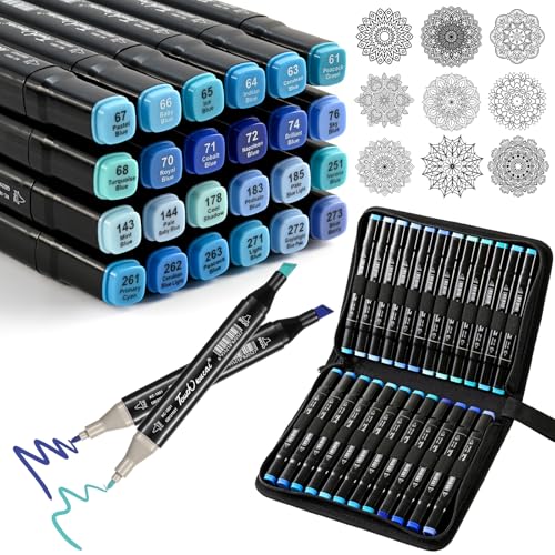 Set,24 Color Dual Tips Art Markers,markers Pens For Artist Adults Coloring Illustration Painting Diy Crafts Making Art Supplies