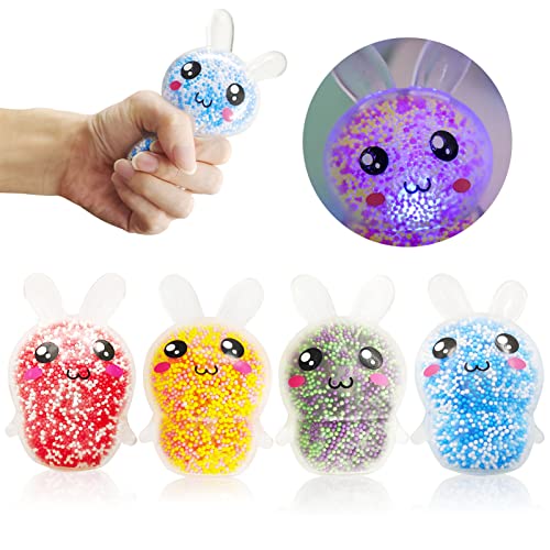 4 Stück Stress Squeeze Ostern,Ostern Leuchtendes Squeeze Toys,Anti Stress Bälle,Ostern Leuchtendes Spielzeug,Anti Stress Squeeze Ball,Stress Relief Toy für Erwachsene und Kinder Cover