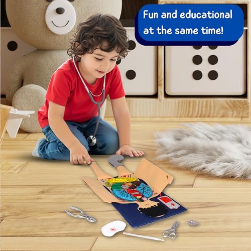 Image of Seraphina Doctor Set for Kids Girls & Boys | Educational Toy Doctor Kit | Remove Germs from Lifelike Human Body, Learn About Digestive System & Organs Doctor Set for Kids | Pretend Play Toy 3+ Years
