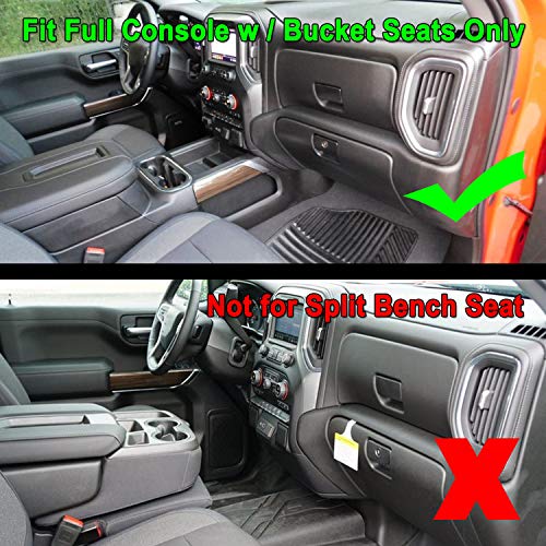 Image of JKCOVER Center Console Organizer Tray Compatible with (2019-2024 2025) Chevy Silverado 1500 /GMC Sierra 1500 and 2020-2025 Silverado /Sierra 2500 /3500 HD - Full Console w /Bucket Seats ONLY,Black trim