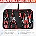 Toolwiz 6 pcs Fuel Line Pliers Set, Hose Clamp Plier, Panel Removal Tool, Hose Removal Plier, 30 Degree Push Pin Pliers, 2 pc 9