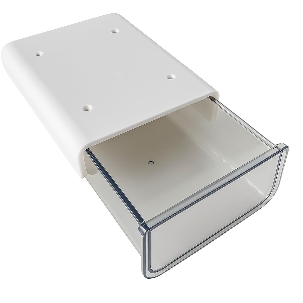 2 pack - Under Desk Drawer Organizer - Self-Adhesive & Screw Mount - Hidden Storage Tray for Office, Home, & School - Space-Saving Under-Table Pull-Out Drawer (White)