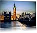 Produktbild Big Ben bei Nacht, Format: 100x70 auf Leinwand, XXL riesige Bilder fertig gerahmt mit Keilrahmen, Kunstdruck auf Wandbild mit Rahmen, günstiger als Gemälde oder Ölbild, kein Poster oder Plakat