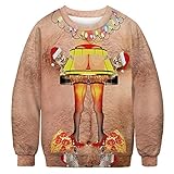 Material: poliéster URPRU Suéter de Navidad con Estampado de Gato Divertido en 3D, suéteres de Fiesta de otoño e Invierno, Jerseys, Sudadera con Capucha para Hombres y Mujeres-L