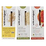 Vita Vigor Grissini Breadsticks - Pack of 3 Flavors (Cheese, Sesame and Pizza) - 4.4 Oz. per box