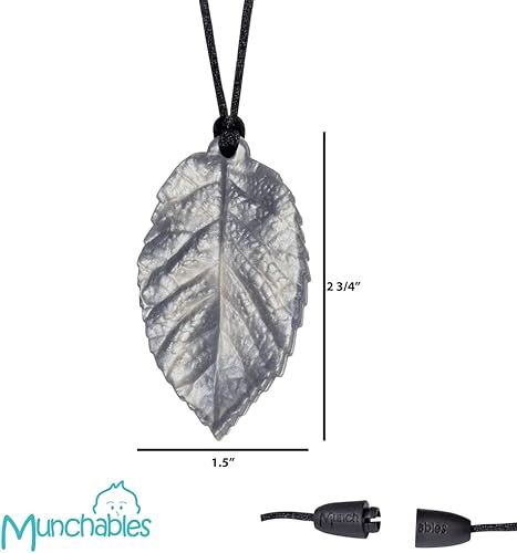 Miniatura 4 de Munchables - Colgante de hoja masticable para niñas plata